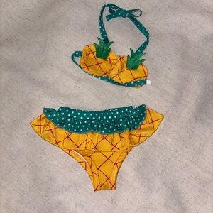 Pineapple Print Kids Bikini Set